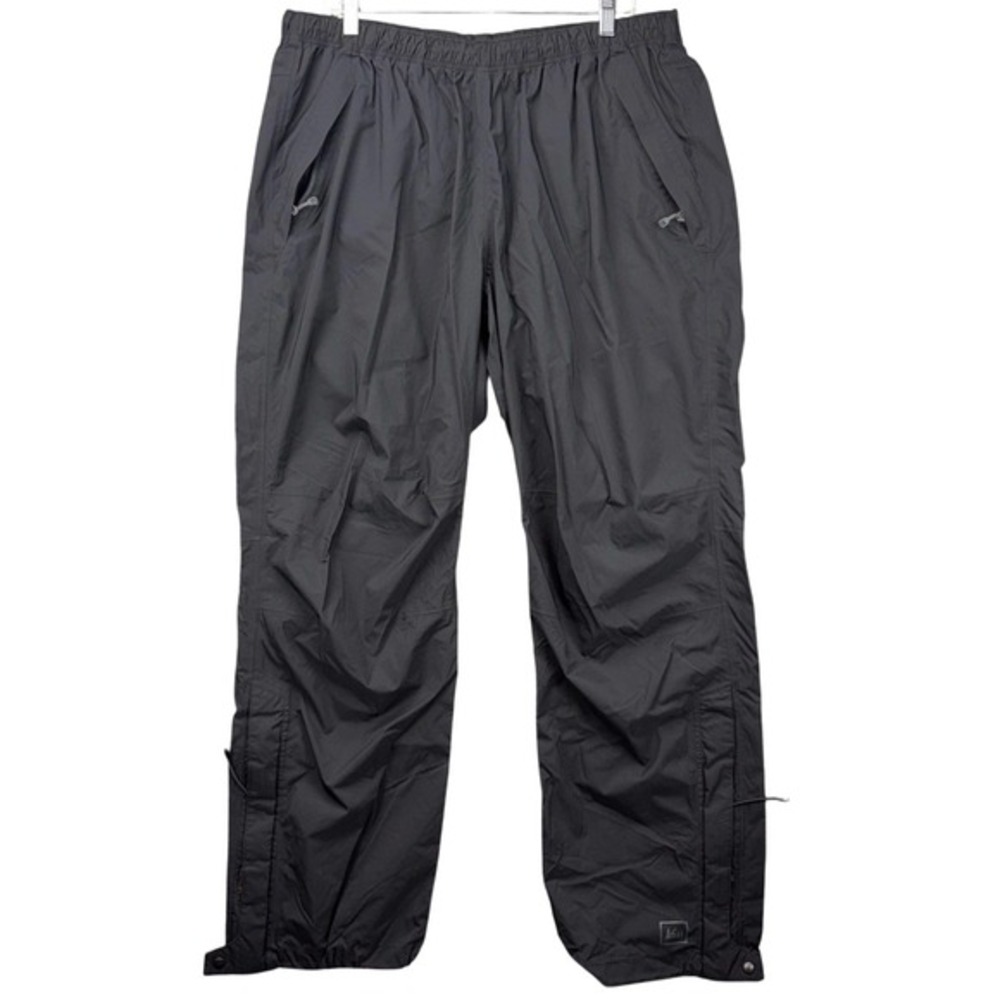 REI Men's XXL 32L Co-op Rain Pants E1 Elements Black Nylon Hiking Outdoor Pants‎